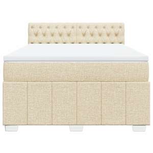 Box spring postel s matrací krémová 140x190 cm textil - obrázek 6