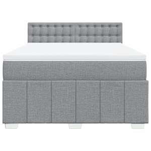 Box spring postel s matrací světle šedá 140 x 190 cm textil - obrázek 6