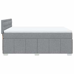 Box spring postel s matrací světle šedá 140 x 190 cm textil - obrázek 7