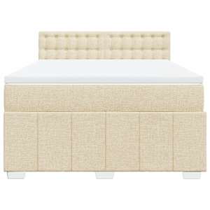 Box spring postel s matrací krémová 140x190 cm textil - obrázek 6