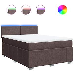 Box spring postel s matrací tmavě hnědá 140x200 cm textil - obrázek 2