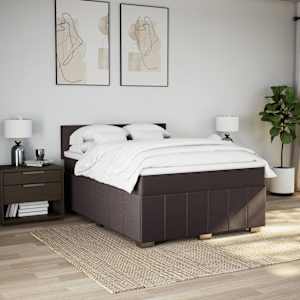 Box spring postel s matrací tmavě hnědá 140x200 cm textil - obrázek 5
