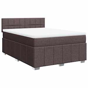 Box spring postel s matrací tmavě hnědá 140x200 cm textil - obrázek 3