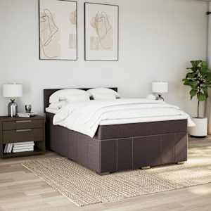 Box spring postel s matrací tmavě hnědá 140x200 cm textil - obrázek 5