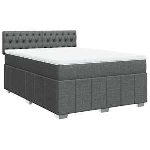 Box spring postel s matrací tmavě šedá 140x200 cm textil - obrázek 3