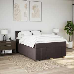 Box spring postel s matrací tmavě hnědá 140x200 cm textil - obrázek 5
