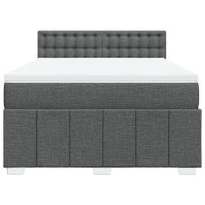 Box spring postel s matrací tmavě šedá 140x200 cm textil - obrázek 6