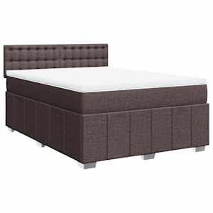Box spring postel s matrací tmavě hnědá 140x200 cm textil - obrázek 3