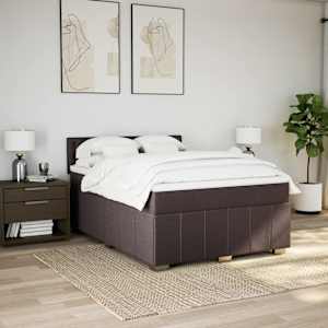 Box spring postel s matrací tmavě hnědá 140x200 cm textil - obrázek 5