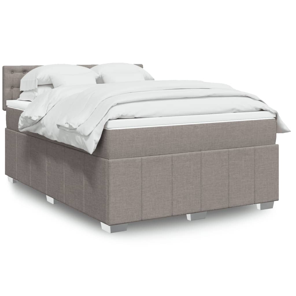 Boxspringbett mit Matratze Taupe 140×200 cm Stoff