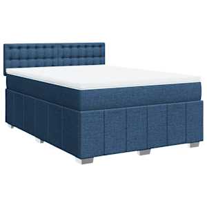 Box spring postel s matrací modrá 140x200 cm textil - obrázek 3