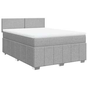 Box spring postel s matrací světle šedá 160 x 200 cm textil - obrázek 3