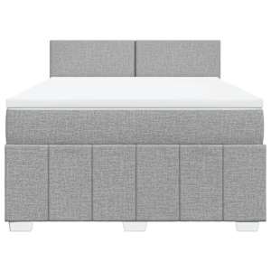 Box spring postel s matrací světle šedá 160 x 200 cm textil - obrázek 6