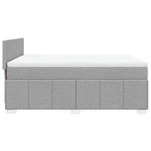 Box spring postel s matrací světle šedá 160 x 200 cm textil - obrázek 7