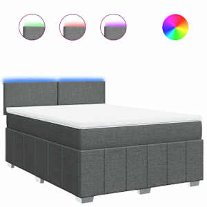Box spring postel s matrací tmavě šedá 160x200 cm textil - obrázek 2