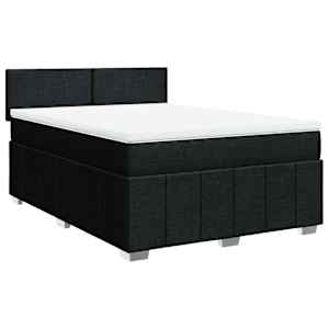 Box spring postel s matrací černá 160x200 cm textil - obrázek 3