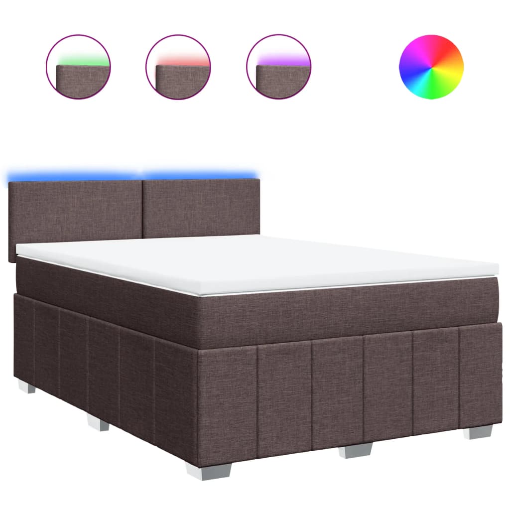 vidaXL Box spring postel s matrací tmavě hnědá 160x200 cm textil