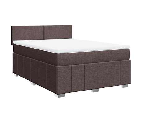 vidaXL Sommier &agrave; lattes de lit avec matelas Marron fonc&eacute; 160x200 cm