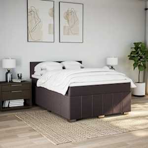 Box spring postel s matrací tmavě hnědá 160x200 cm textil - obrázek 4