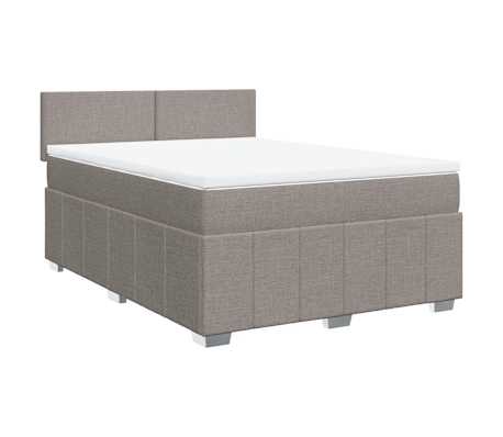 vidaXL Sommier &agrave; lattes de lit avec matelas Taupe 160x200 cm Tissu