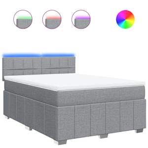 Box spring postel s matrací světle šedá 160 x 200 cm textil - obrázek 2