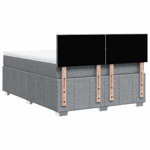 Box spring postel s matrací světle šedá 160 x 200 cm textil - obrázek 8