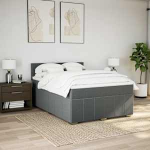 Box spring postel s matrací tmavě šedá 160x200 cm textil - obrázek 4
