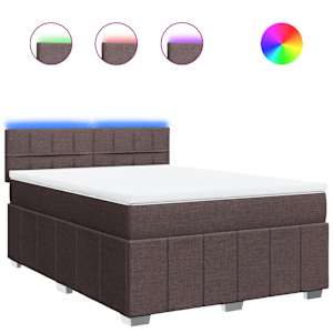 Box spring postel s matrací tmavě hnědá 160x200 cm textil - obrázek 2