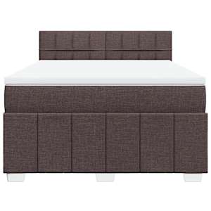 Box spring postel s matrací tmavě hnědá 160x200 cm textil - obrázek 6