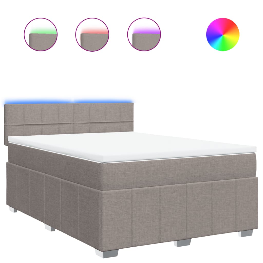 E-shop vidaXL Posteľný rám boxspring s matracom sivohned 160x200 cm látka