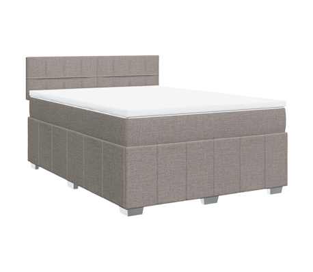 vidaXL Sommier &agrave; lattes de lit avec matelas Taupe 160x200 cm Tissu