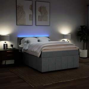 Box spring postel s matrací světle šedá 160 x 200 cm textil - obrázek 5