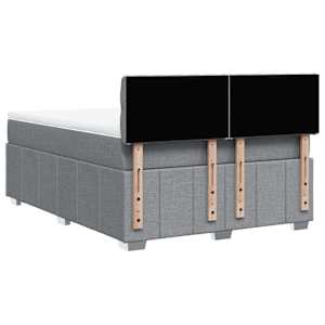 Box spring postel s matrací světle šedá 160 x 200 cm textil - obrázek 8