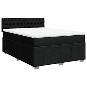Box spring postel s matrací černá 160x200 cm textil - obrázek 3