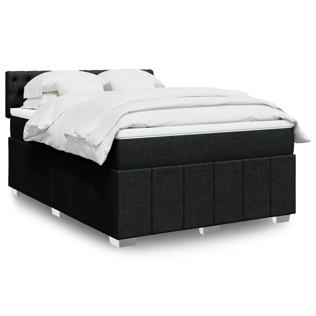 Boxspringbett mit Matratze Schwarz 160×200 cm Stoff