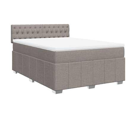vidaXL Sommier &agrave; lattes de lit avec matelas Taupe 160x200 cm Tissu