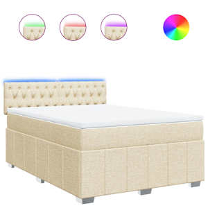 Box spring postel s matrací krémová 160x200 cm textil - obrázek 2