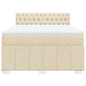 Box spring postel s matrací krémová 160x200 cm textil - obrázek 6