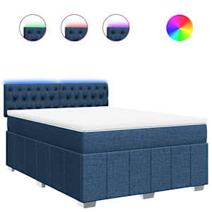 Box spring postel s matrací modrá 160x200 cm textil - obrázek 2