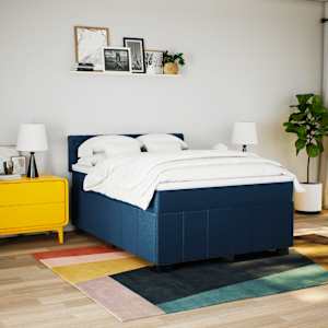 Box spring postel s matrací modrá 160x200 cm textil - obrázek 4