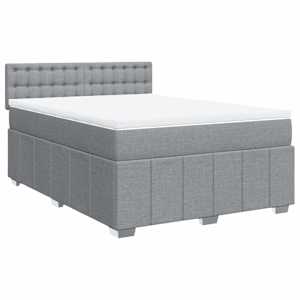 Box spring postel s matrací světle šedá 160 x 200 cm textil - obrázek 3