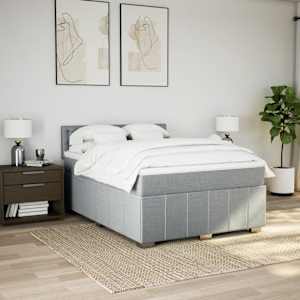 Box spring postel s matrací světle šedá 160 x 200 cm textil - obrázek 4