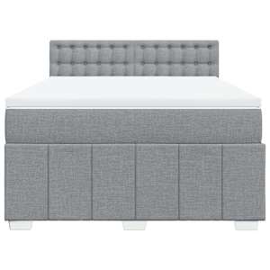 Box spring postel s matrací světle šedá 160 x 200 cm textil - obrázek 6