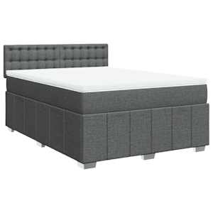 Box spring postel s matrací tmavě šedá 160x200 cm textil - obrázek 3