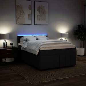 Box spring postel s matrací černá 160x200 cm textil - obrázek 5