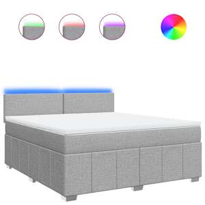 Box spring postel s matrací světle šedá 180 x 200 cm textil - obrázek 2