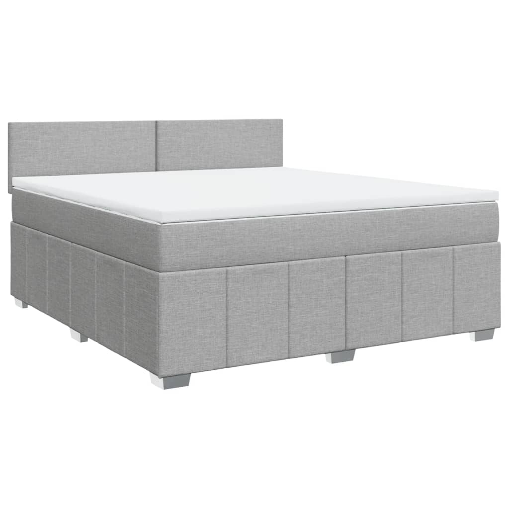 Thumbnail - vidaXL Boxspringbett mit Matratze Hellgrau 180x200 cm Stoff