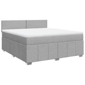 Box spring postel s matrací světle šedá 180 x 200 cm textil - obrázek 3