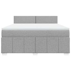Box spring postel s matrací světle šedá 180 x 200 cm textil - obrázek 6