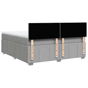 Box spring postel s matrací světle šedá 180 x 200 cm textil - obrázek 8